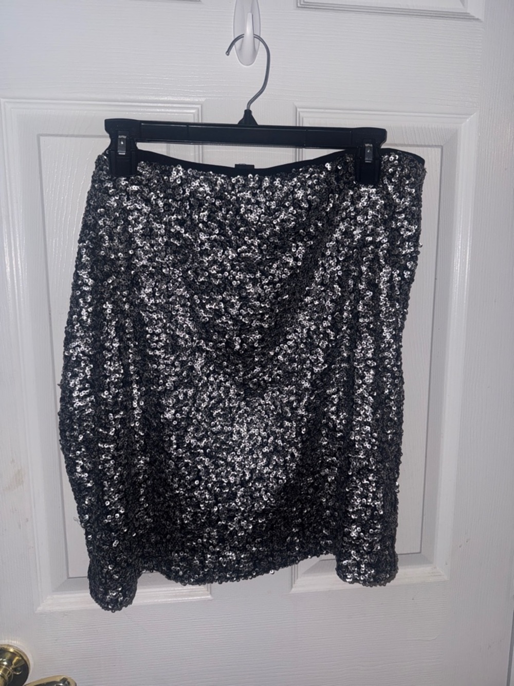 Metaphor Black Silver Sequin Mini Skirt